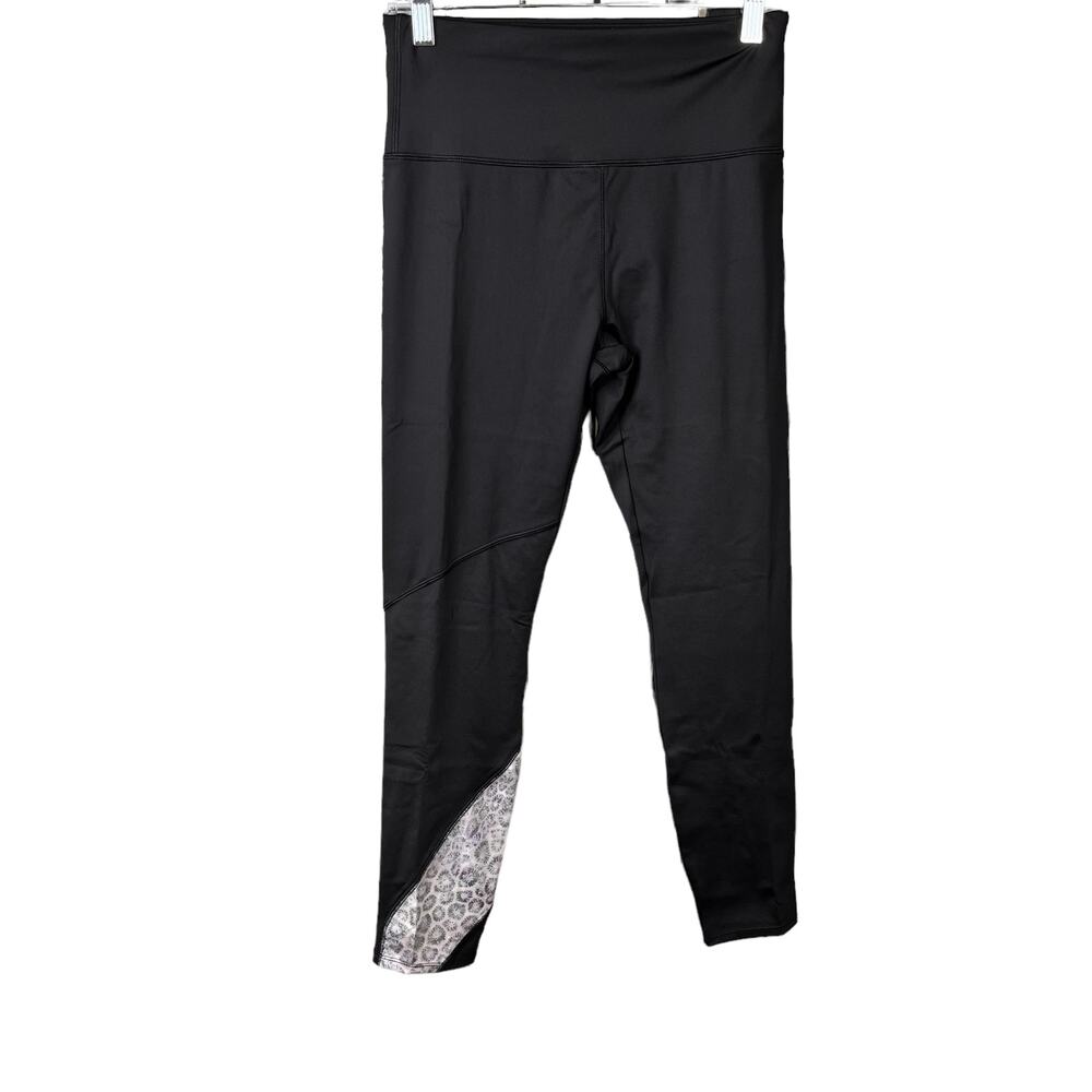 Soulgani Active Womens Pull On Leggings Stretch Ankle Silver Purple Size Small